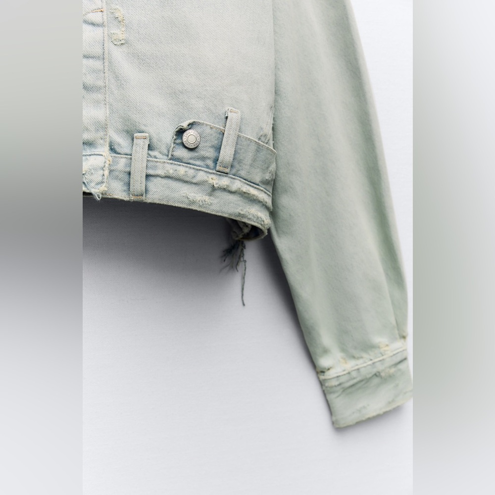 Zara Denim Jacket With Pant Style Waist - Picture 3 of 3